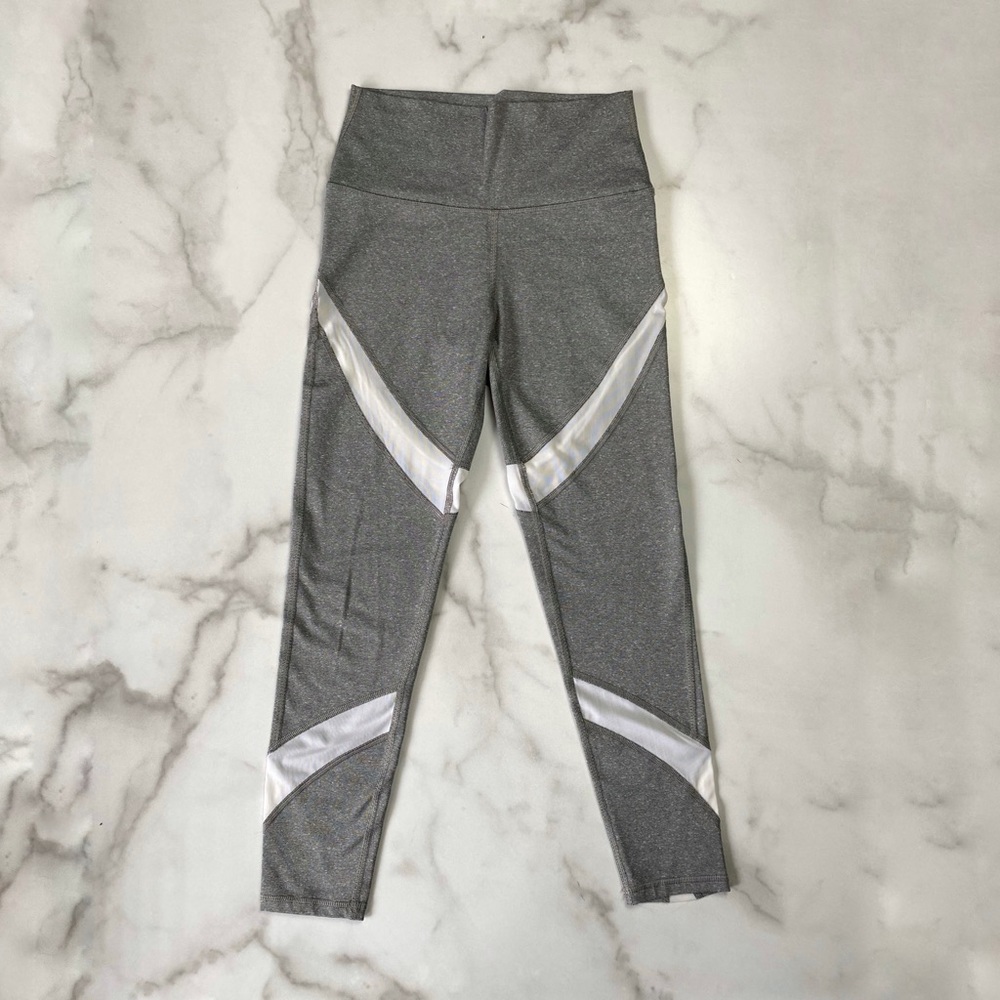 Aerie Chill Play Move Grey Mesh Accent Leggings